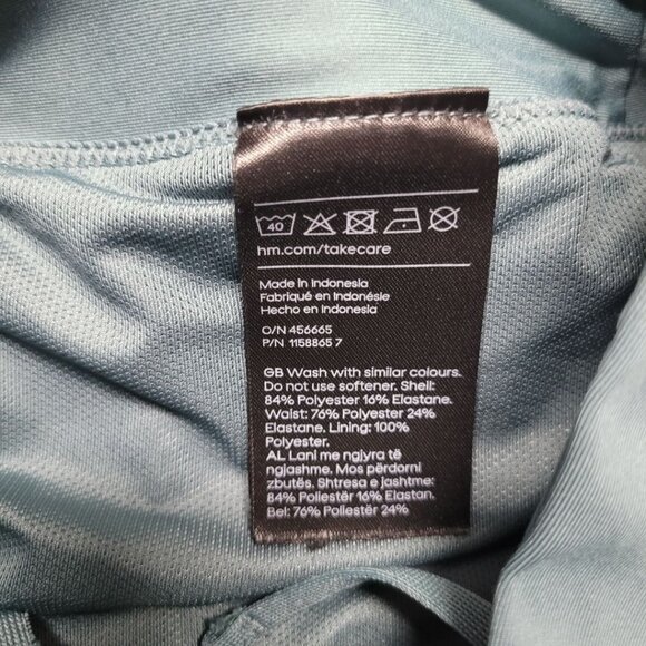 H&M Shorts Mesh Zip Drawstring Athletic Summer Womens XS Blue Green Tiny Small - Picture 9 of 10